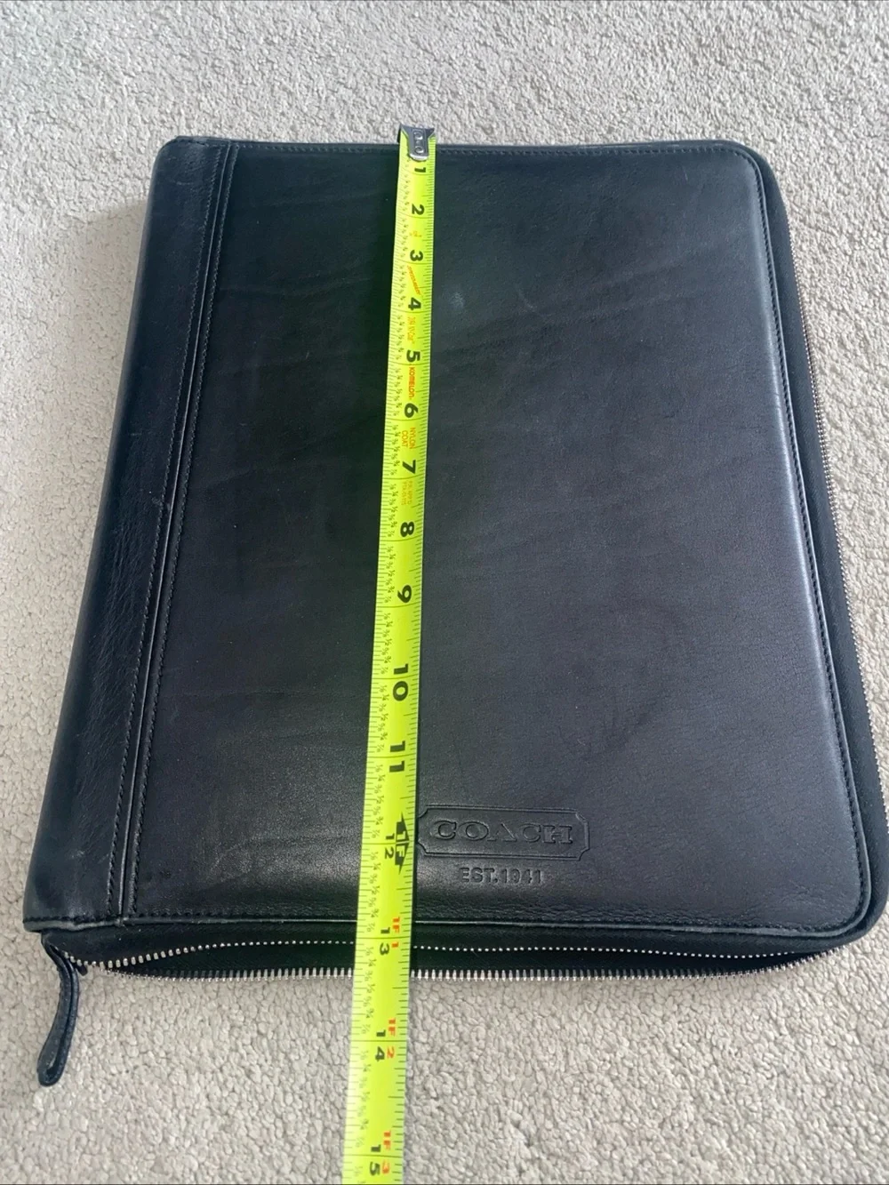 Coach Vintage Portfolio Zip Around Black Leather unisex Men’s Women’s